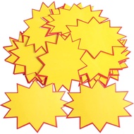 Ira Pollitt 230 Pieces Blank Star Burst Signs 3.5 x 4.7 inch Starburst Signs Burst Paper Signs Label