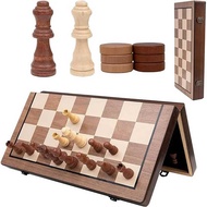 39cm Wooden Board Game, 2 in 1 Magnetic Chess Set Suitable for Children to Develop Thing Logic, Come