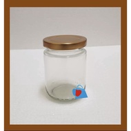 Air Tight Round Glass Jar 24 Buah 250ml Balang / Balang Kaca Bulat Dengan Penutup Logam Warna Emas [READY STOCK]