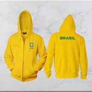 BRAZIL DISTRO FOOTBALL ZIPPER HOODIE JACKET BRAZIL FOOTBALL JACKET