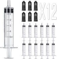 12 Pack - 5ml Plastic Syringes Separate Sterile Packaging Small Syringe Without Needle for Plant Hyd