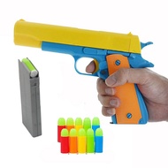 Blaster Cool Toy Gun with 10 Soft Bullets, Ejecting Magazine, Slide Action Toy Nerf Blaster