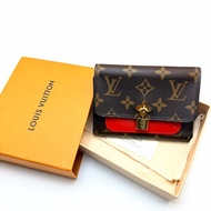 Lv m62567 紅原花鎖頭短夾