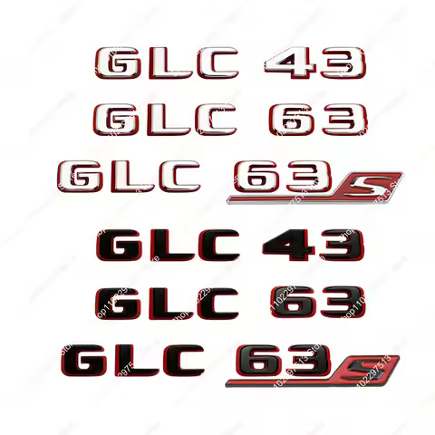 New Style Chrome Black Red ABS Letters GLC43 GLC63 GLC63S Emblem for X253 Series Car Rear Trunk Badg