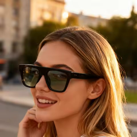 ZENOTTIC Fashion Square Polarized Sunglasses Women Men Acetate Sunnies Small 90s Style Vintage Shade