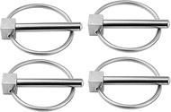 4/6Pcs Stainless Steel 316 Lynch Pin Fastener, Heavy Duty Marine Tractor Linch Pin Clips Shaft Locking Pin for Boat Kayak Canoe Trailer Tractor Trolley Hors (Diameter 3/16", 4.5MM, 4)