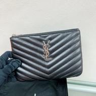 YSL Saint Laurent pouch wallet 黑銀皮夾/ 手拿包/ 化妝包