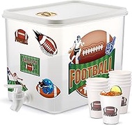 FillTouch 2 Gallon Beverage Dispenser with Spigot 12 Pcs Disposable Cups Sticker Plastic Drink Dispe