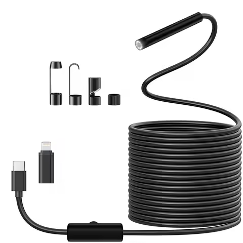 8mm Lens Industrial Endoscope, 1920p Borescope with Adjustable Led Light Ip67 Waterproof Camera for 