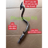 ️Muffler fitted with 4road exhaust can for Italian SH generations - Dylan all generations 27x1.5 mm