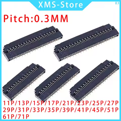 5PCS FFC/FPC 0.3mm pitch socket connector flip cover bottom connection 11/13/15/17/21/23/25/27/29/31