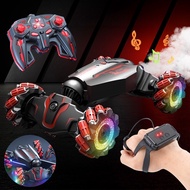 RC Stunt Car Remote Control Stunt Car with Colored Lights 360 Rotation Gesture Control Can Emit Smok
