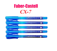Faber castell CX7 ปากกา ลูกลื่น แบบปลอก หมึกน้ำเงิน 5 ด้าม ขนาด 0.7มม.