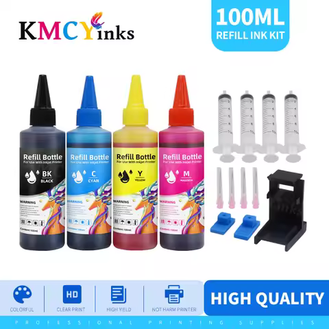 KMCYinks Bottle Ink For HP Deskjet 2130 3639 1110 2630 2620 3630 3639 123 Printer Cartridge Ink Dye 
