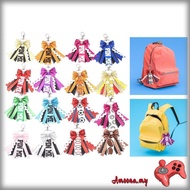 AMOONA 2Pcs Pin Me Cheer Keychains Sport Glitters Beautiful Team Keyfob with Bows Bag
