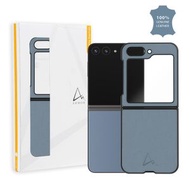 Samsung Galaxy Z Flip 5 全真皮電話保護殼_高清屏幕_霧峰藍