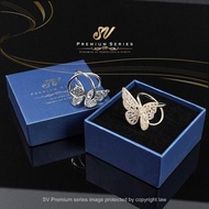 Sv Premium Buckle Tudung Rama Rama Exclusive Butterfly Ring Tudung Cincin Tudung Zircon High Quality Mewah With Box