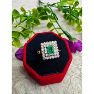 Cincin Berlian Asli Emas 750 Zamrud