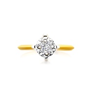 FAR EAST 9K/375 Yellow Gold Two Tone Cubic Zirconia Ring