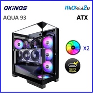 OKINOS AQUA 93 ATX CASING WITH 2 ARGB FANS - BLACK