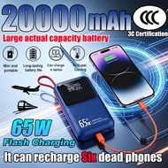 (3C Certified) WP 3C Powerbank 20000mah Fast Charging PN-891PD 65W Super Flash Charge Slim Portable 