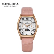 Solvil et Titus Barista Multi-Function Quartz in Silver White Dial and Pink Leather Strap Women Watch W06-03220-004