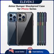 eleven2 Armor Bumper Shockproof Transparent Silicone Case For iPhone 14 13 12 Pro Max 11 Pro Max