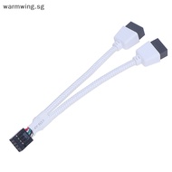 Warmwing Audio HD Extension Cable For PC DIY 10cm Computer Motherboard USB Extension Cable 9 Pin 1 Female To 2 Male Y Splitter SG