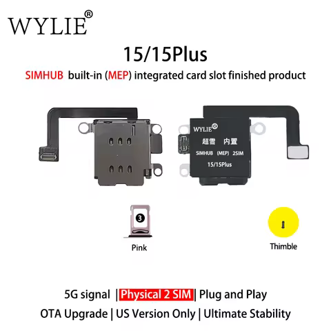 Wylie Built-in (MEP) Integrated Card Slot Finished Product SIMHUB for iPhone15 Dual Card+eSIM Card A