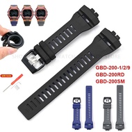 Waterproof Resin Rubber Watch Strap for GBD-200-1/2/9 GBD-200RD GBD-200SM Electronic Silicone Watch 