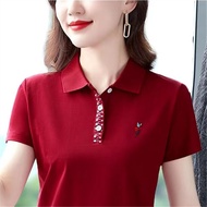 Short sleeved 2026 Summer New Fashion Age Reducing Polo Shirt Polo Collar Loose Relaxed Versatile T-