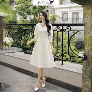 Fiona Dres - Đầm tapta dập nổi tay lỡ IVY moda MS 48M8104
