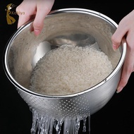 [kokiya] Kitchen Colander Strainer Rice Washer Strainer Bowl Drain Colander for Meat Fruits Tomatoes