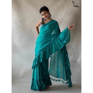 Shadi’s Ruffle Pattern Soft Mul Mul Cotton Sarees