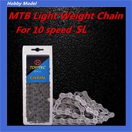 TOP TKC Bicycle Chain 116 Links MTB 10 Speed Hollow Chain with Missing Link