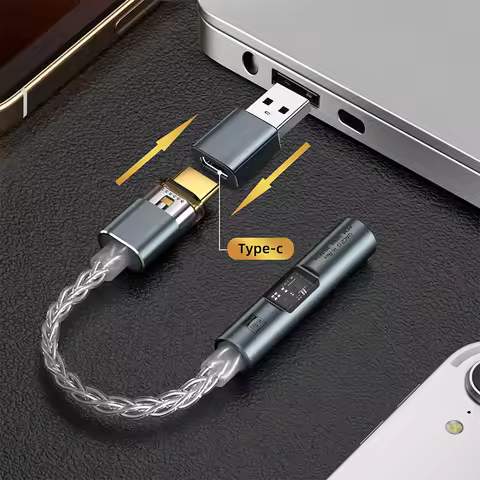 CCZ CM01 USD C to 3.5mm Audio Adapter 8 Core Single Crystal Copper Silver Plated Cable 32bit CX31993
