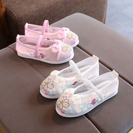 Children's Shoes Children's Breathable Mesh Shoes Chinese Style Girls' Embroidered Shoes Ethnic Style Old Beijing Hanfu Cloth Shoes Summer Sandals
