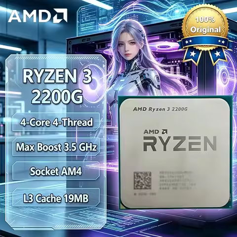 AMD Ryzen 3 2200G R3 2200G 3.5 GHz Quad-Core Quad-Thread CPU Processor YD2200C5M4MFB Socket AM4 With