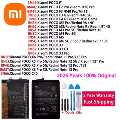 For Xiaomi POCO F2 F3 F4 M2 M3 M4 M5 M6 X3 X4 X5 X6 Redmi Note Mi C40 K40 K50 9 9T 9A 9C 10 11 11i 1