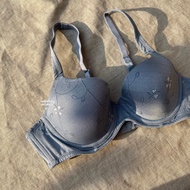 H&M LOVE THE LIFT Ella Blue Florals Slung Lacey natural PushupPlunge Bra for Low Cut Bh Band Semi Wi