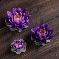 Ceramic Handmade Lotus Incense Insert Buddhist Hall Lotus Decoration Flower Home Buddhist Hall Decor