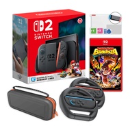 ［御玩家］預購 9/30出貨 Nintendo Switch 2 公司貨賽車9同捆主機 +NS2咚奇剛蕉力全開+收納包+保護貼+方向盤