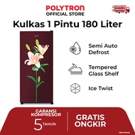 POLYTRON Kulkas 1 Pintu 180L Metallic PRB 187PR