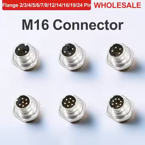 5/10/20 Sets M16 Aviation Plug Flange Waterproof Circular Connectors Male C09 J09 2/3/4/5/6/7/8/12/1