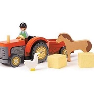 Tender Leaf Toys - Farmyard Tractor - Wooden Tractor Toy with Removable Trailer, Animals and Accesso