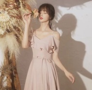 粉色 伴娘服 謝師宴禮服 全新