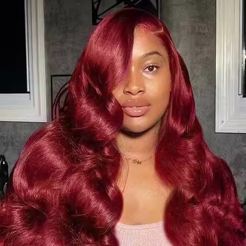 Burgundy Lace Frontal Wig 99J 13x6 Body Wave Lace Front Wig HD Transparent Lace Frontal Wig Human Ha