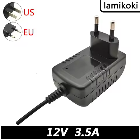 Round Hole EU US British Standard 12V 3.5A Transformer Power Adapter DC 2meter Cable 5.5*2.1mm