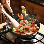 日本霜山 日本製木柄窒化防鏽鐵煎鍋(IH爐可用/握柄升級)-26cm