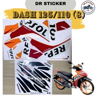 HONDA DASH125 REPSOL Stripe Stiker Sticker WAVE DASH110 DASH125S DASH125R (8)BODY COVERSET COVER SET KAVERSET KAVER SET